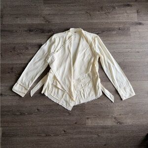 Free People Cream Frayed Women's Blazer